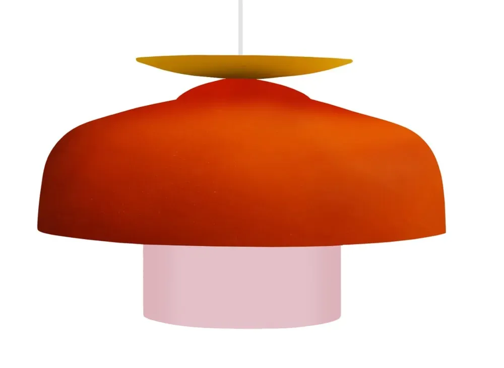 Illustration numéro 3 du produit Suspension métal H110cm orange ;Abat-jour:  orange