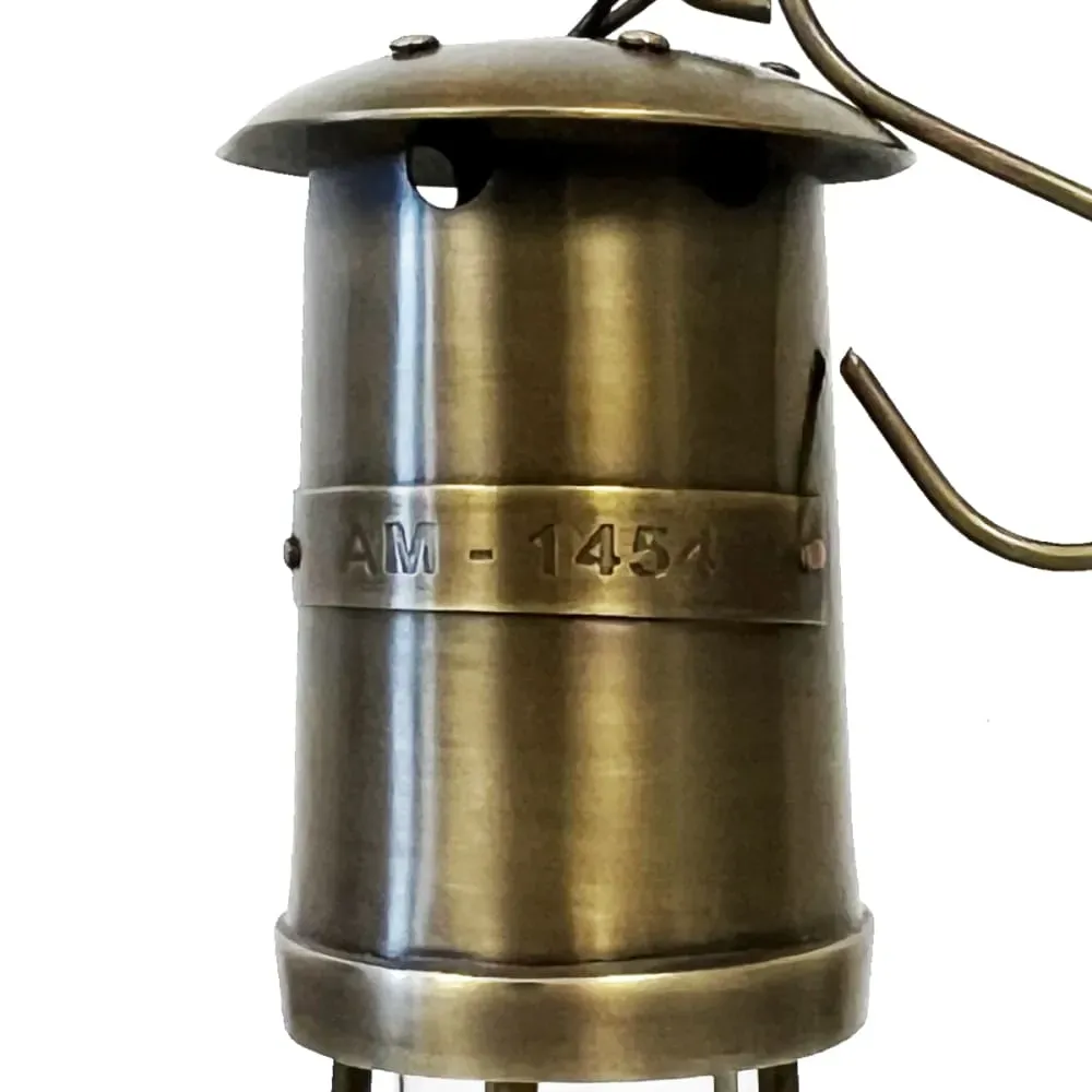 Illustration numéro 3 du produit Lampe de mineur décorative en laiton vieilli 22 cm