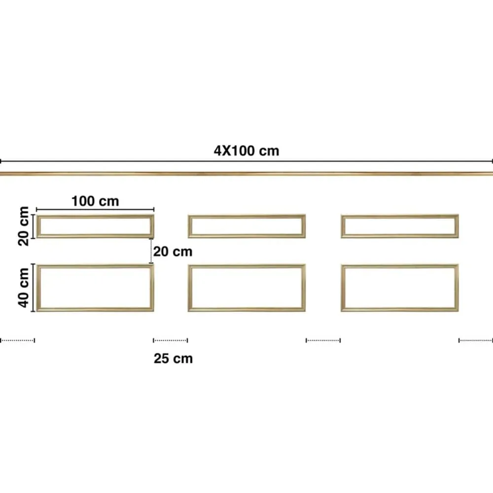 Illustration numéro 3 du produit Kit de 6 moulures murales en Pin des Landes - Prêt à coller et peindre