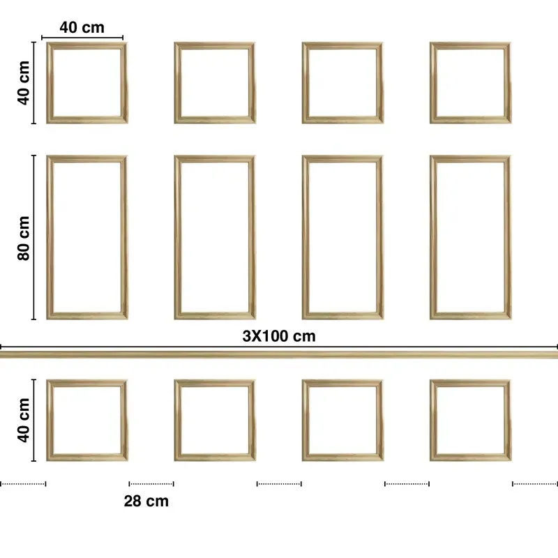 Illustration numéro 3 du produit Kit de 12 moulures murales en Pin des Landes - Prêt à coller, peindre