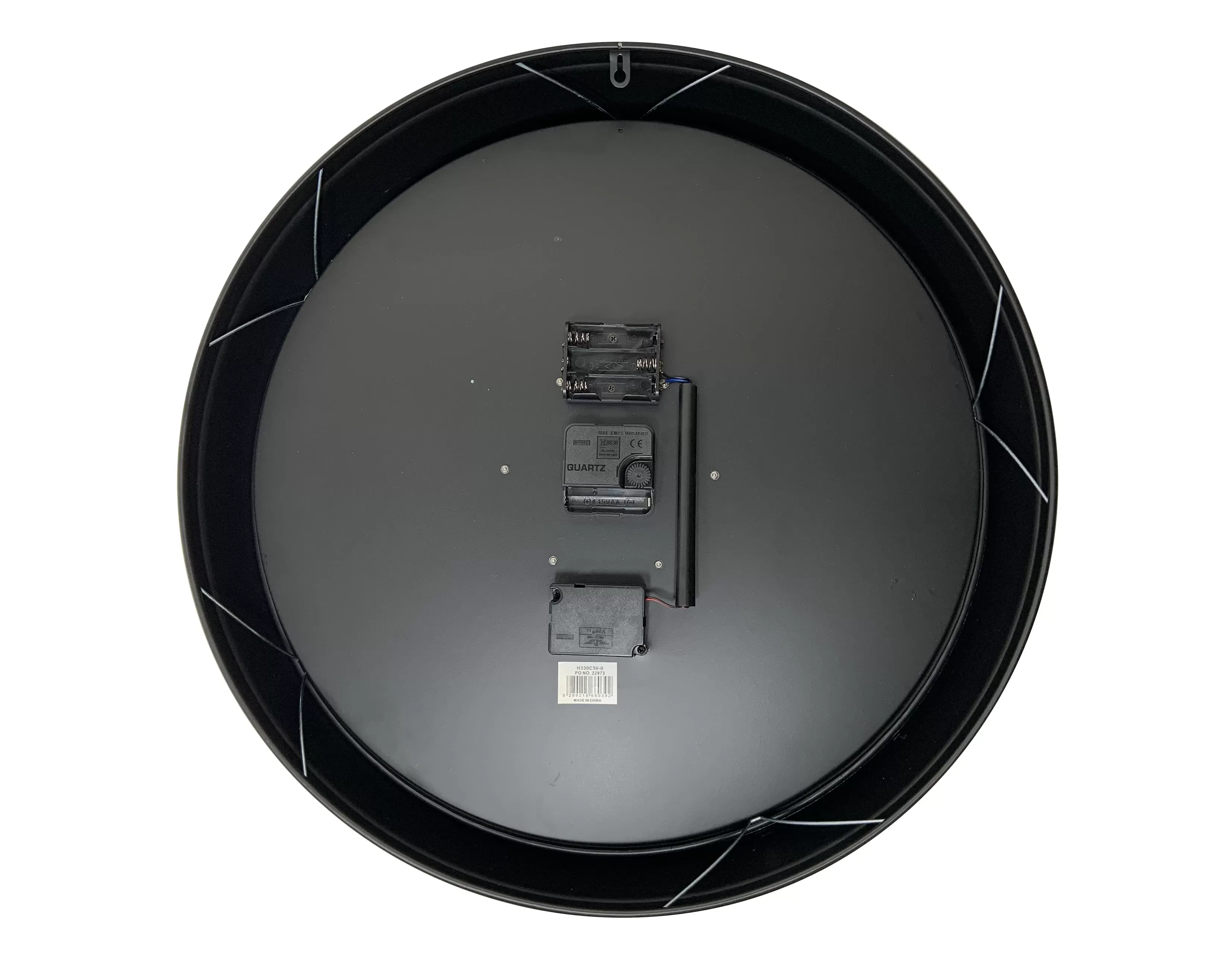 Illustration numéro 3 du produit Horloge noire et dorée à mécanismes 50cm