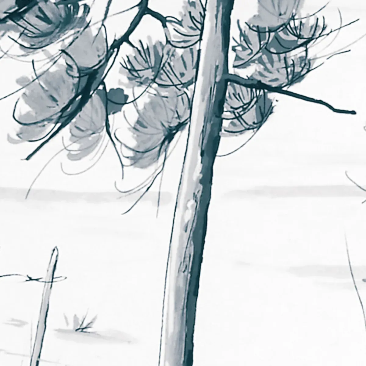 Illustration numéro 3 du produit Papier peint panoramique plage du bassin gris 450x250cm