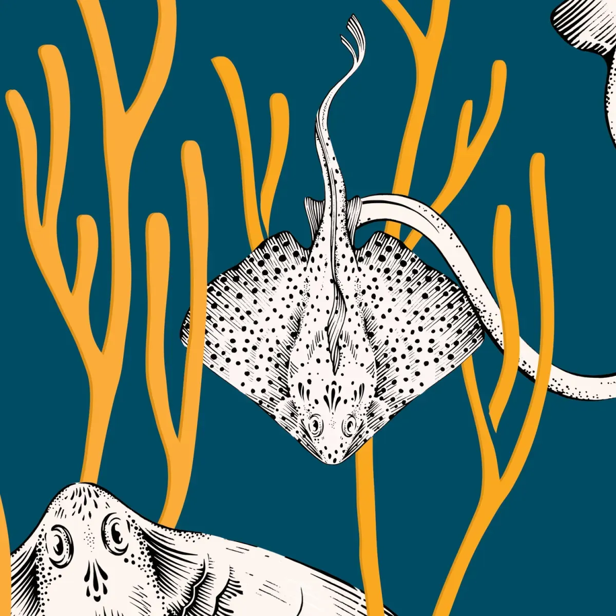 Illustration numéro 3 du produit Papier peint panoramique narinari bleu 150x250cm