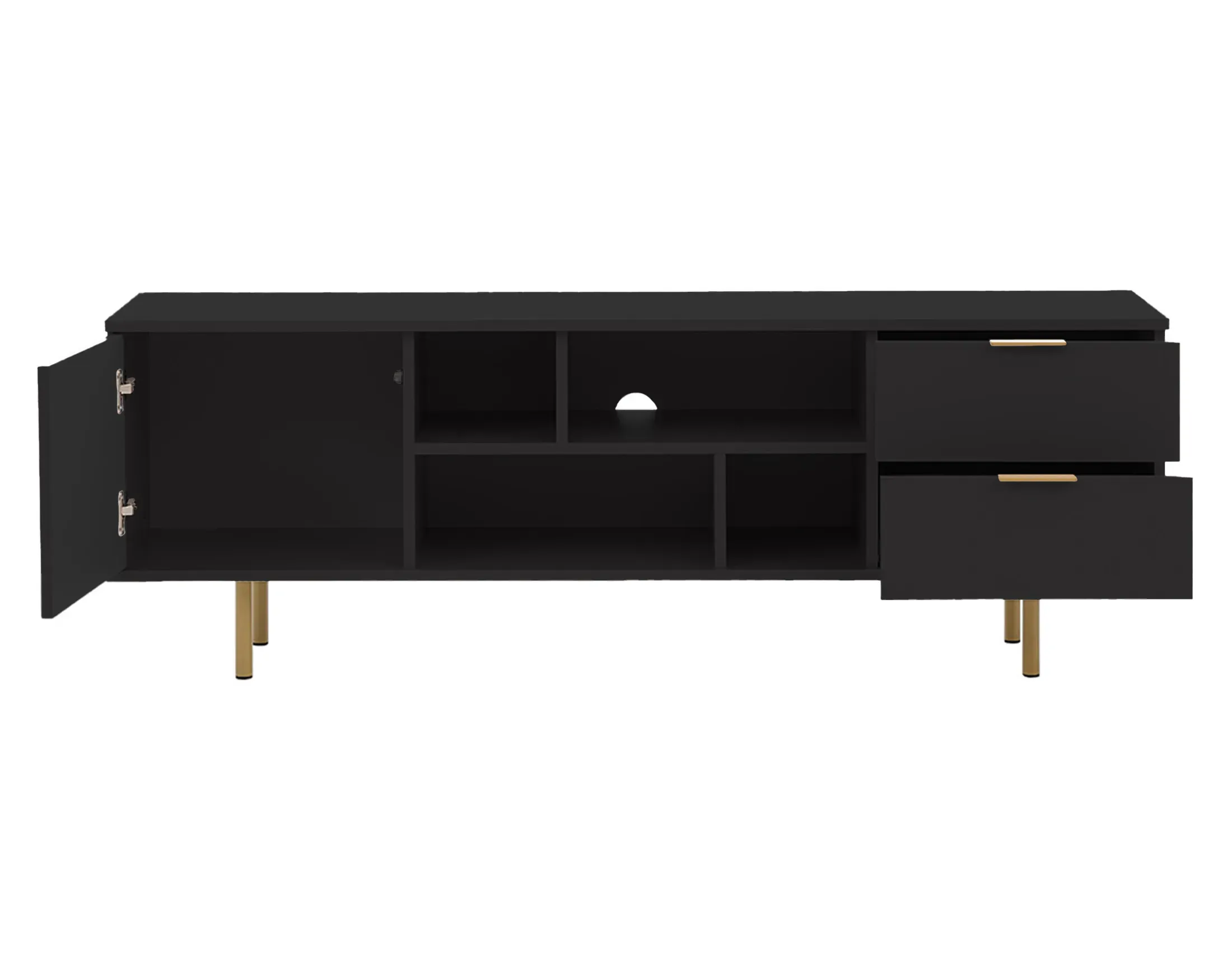 Illustration numéro 3 du produit Meuble TV style contemporain 150 cm noir