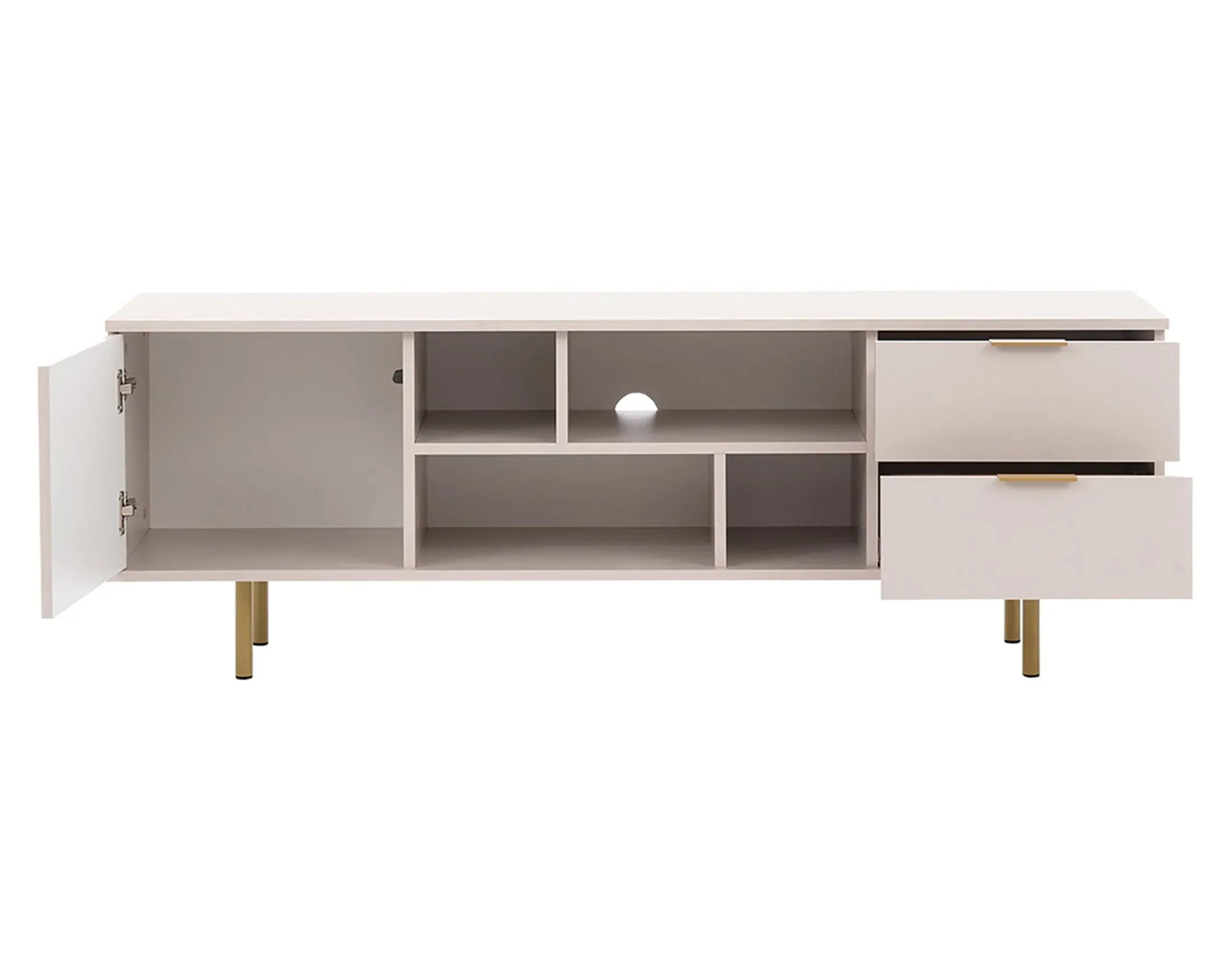 Illustration numéro 3 du produit Meuble TV style contemporain 150 cm beige