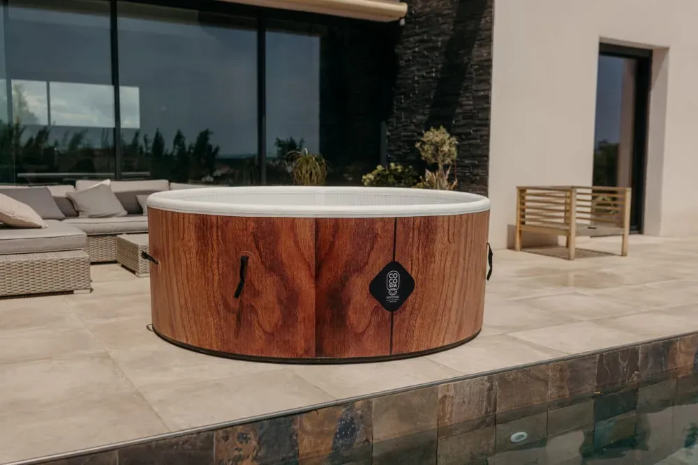 Illustration numéro 3 du produit Piscine hors sol gonflable imitation bois 180cm