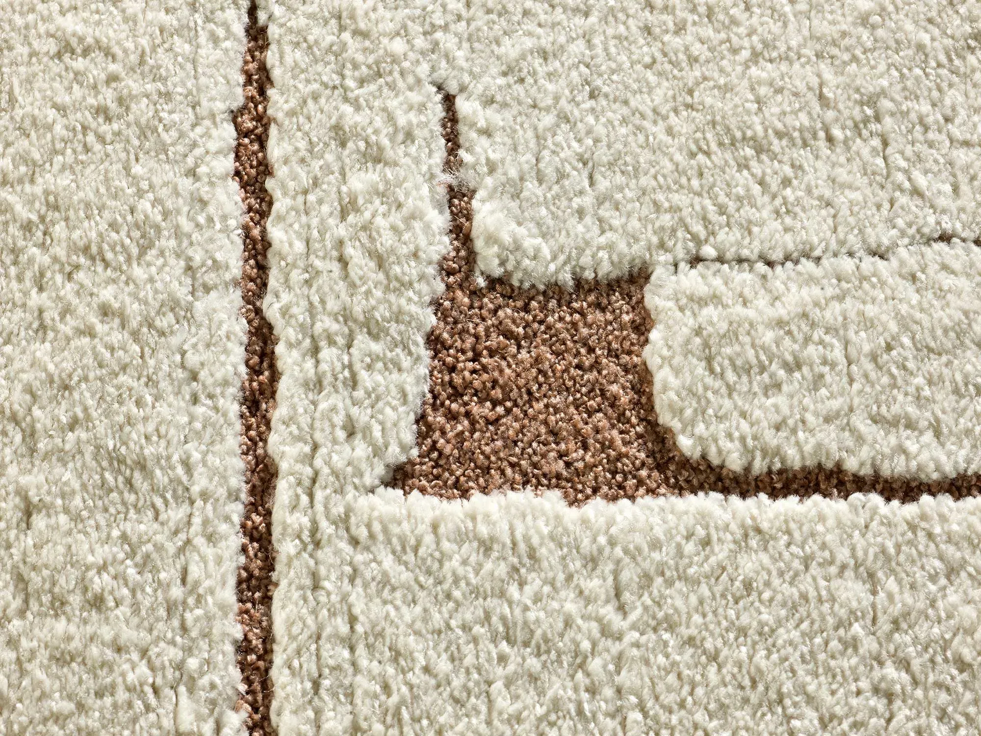 Illustration numéro 3 du produit Tapis à relief scandinave crème/rouille 120x170 cm