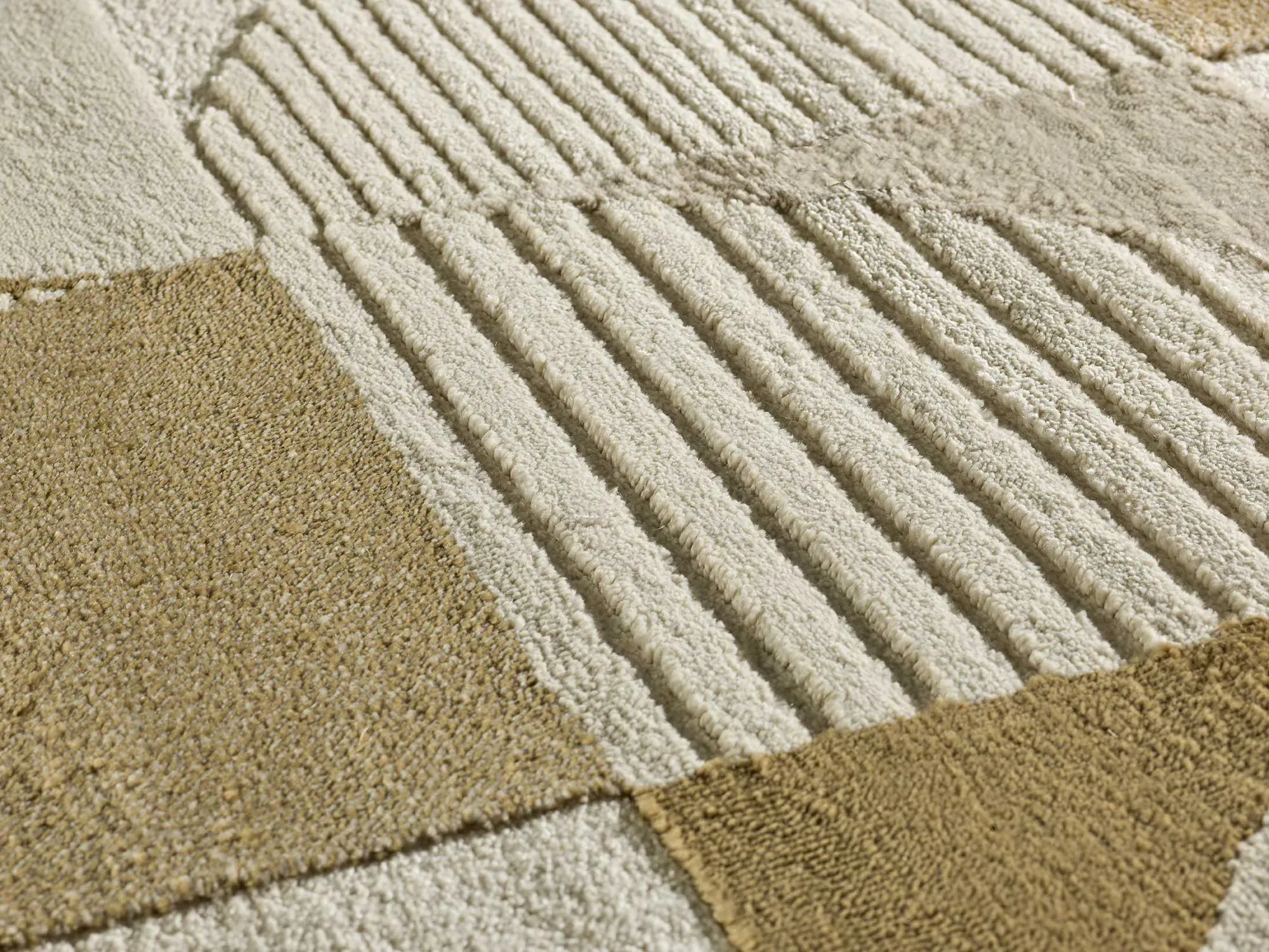 Illustration numéro 3 du produit Tapis à relief moderne beige/cuivre 140x200 cm