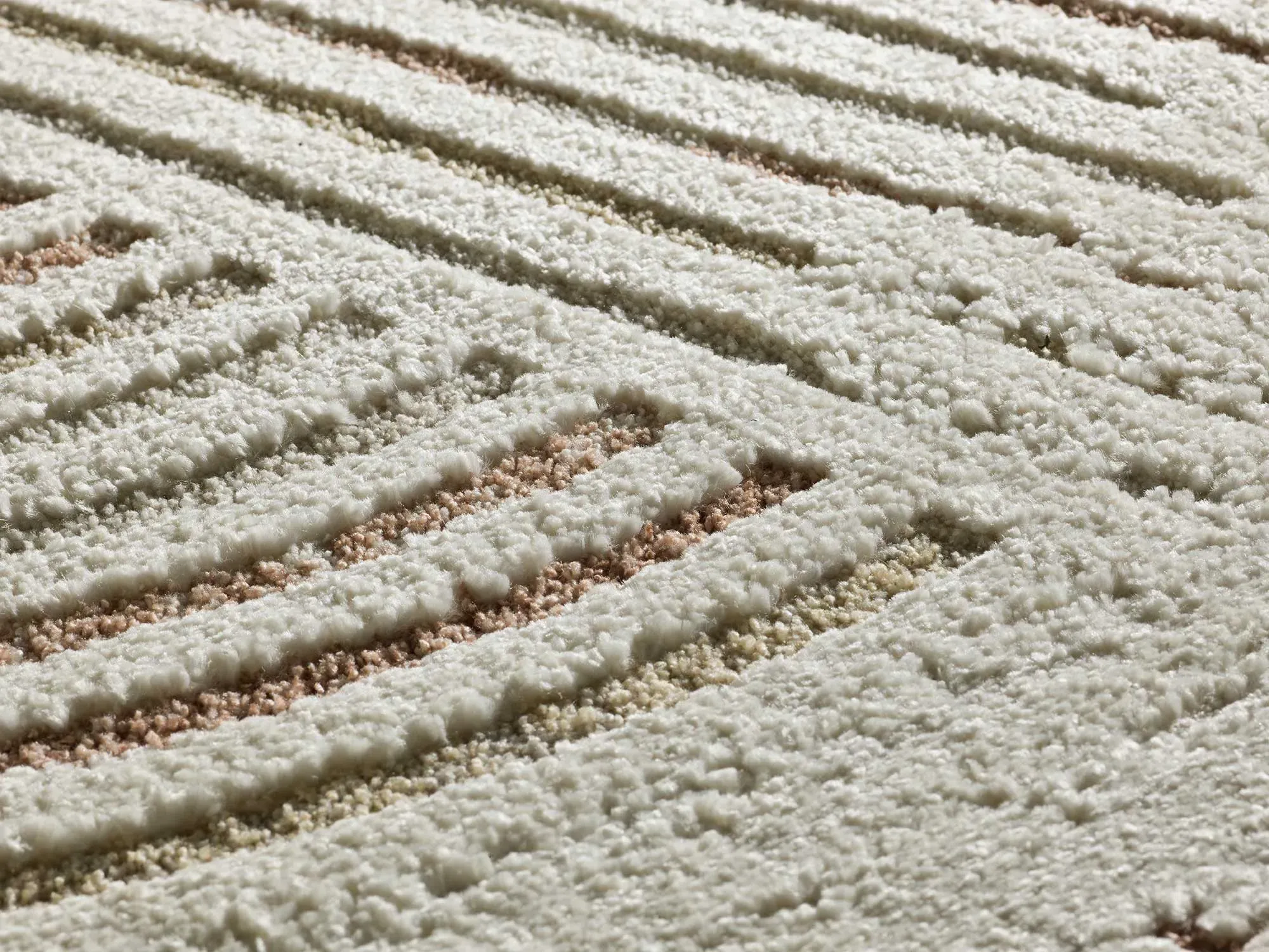 Illustration numéro 3 du produit Tapis à relief scandinave crème/rouille 120x170 cm