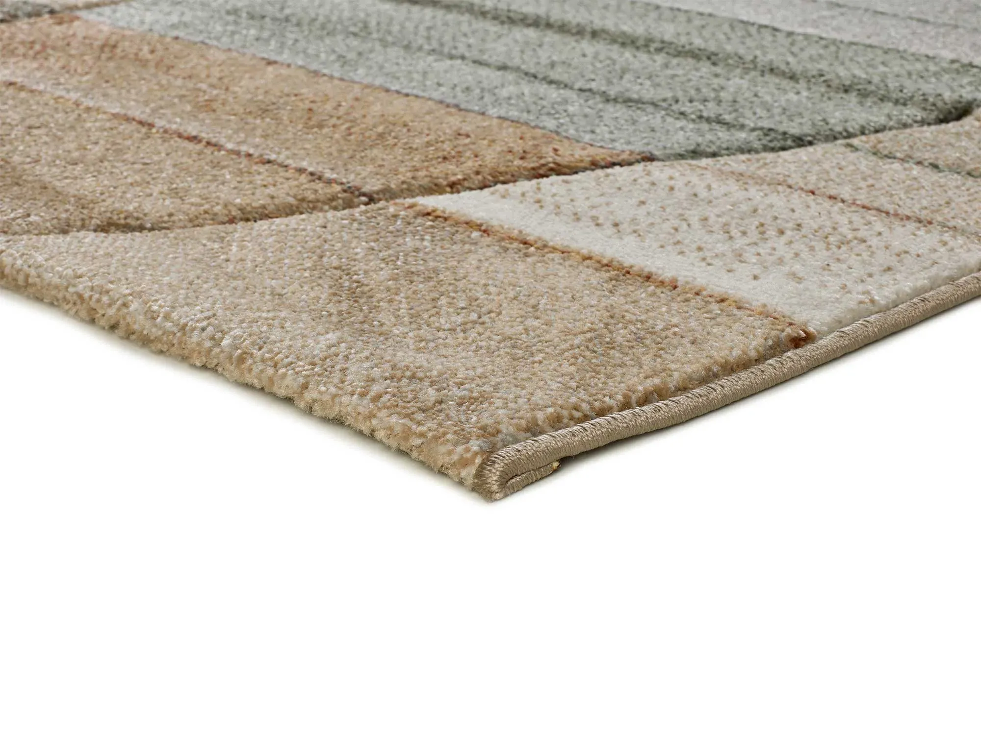 Illustration numéro 3 du produit Tapis géométrique beige/rouille/vert 160x230 cm