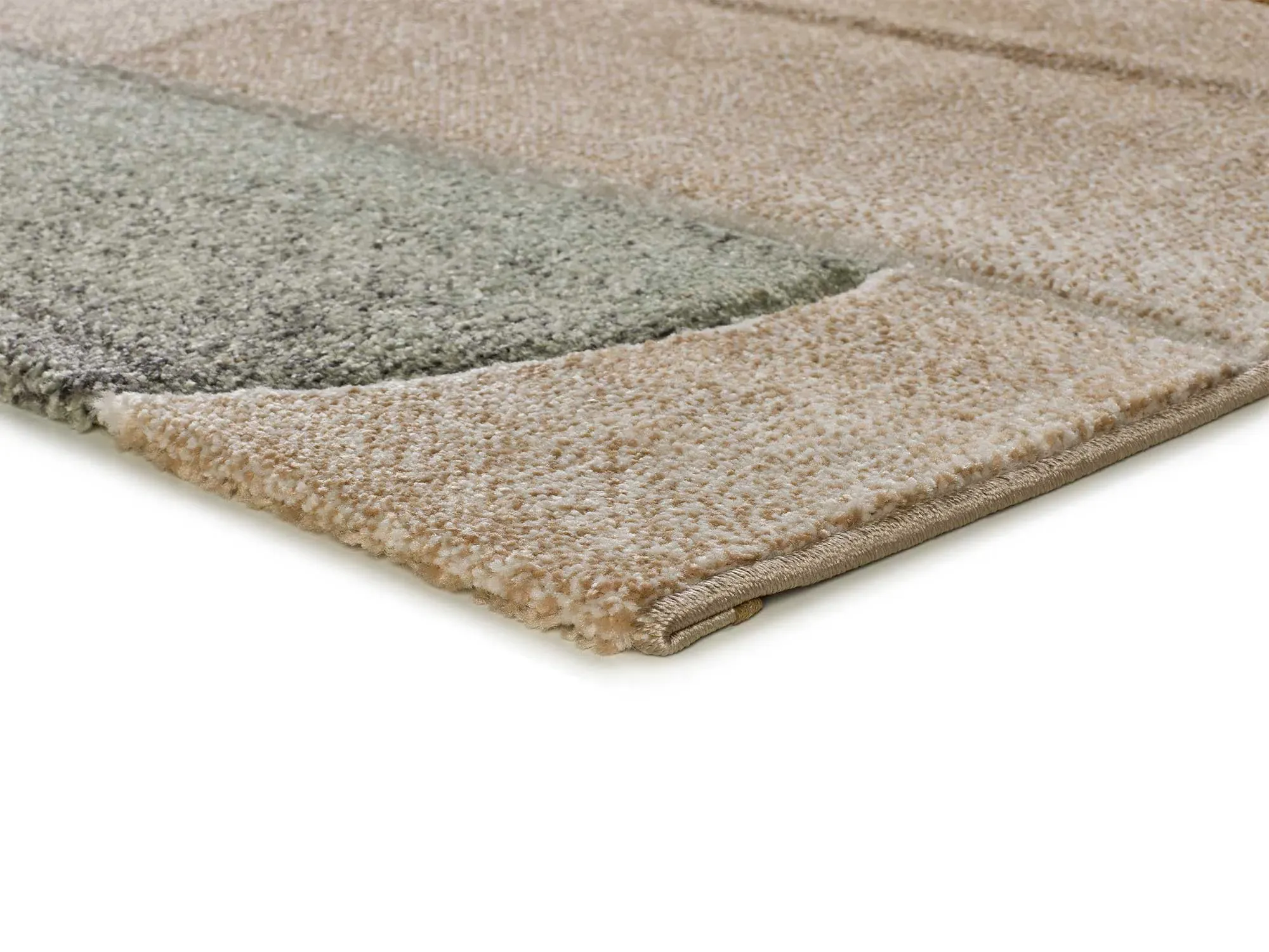 Illustration numéro 3 du produit Tapis géométrique beige/rouille/vert 160x230 cm