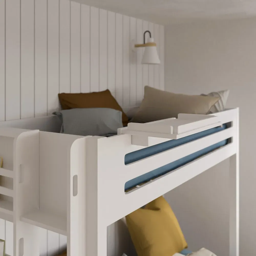 Illustration numéro 3 du produit Tablette chevet XL pour lit bois massif blanc