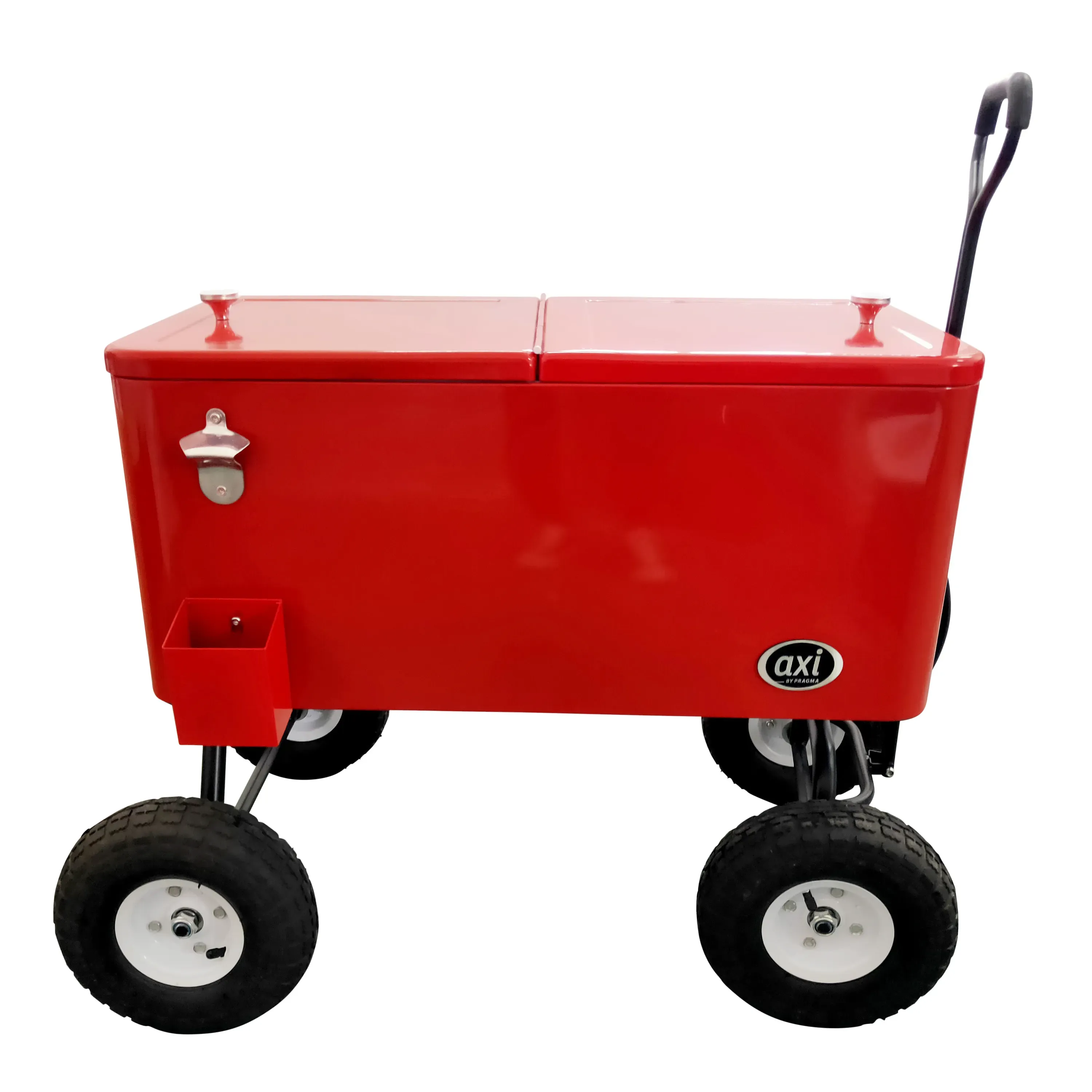 Illustration numéro 3 du produit Glacière à roulettes, couleur rouge, 76 litres