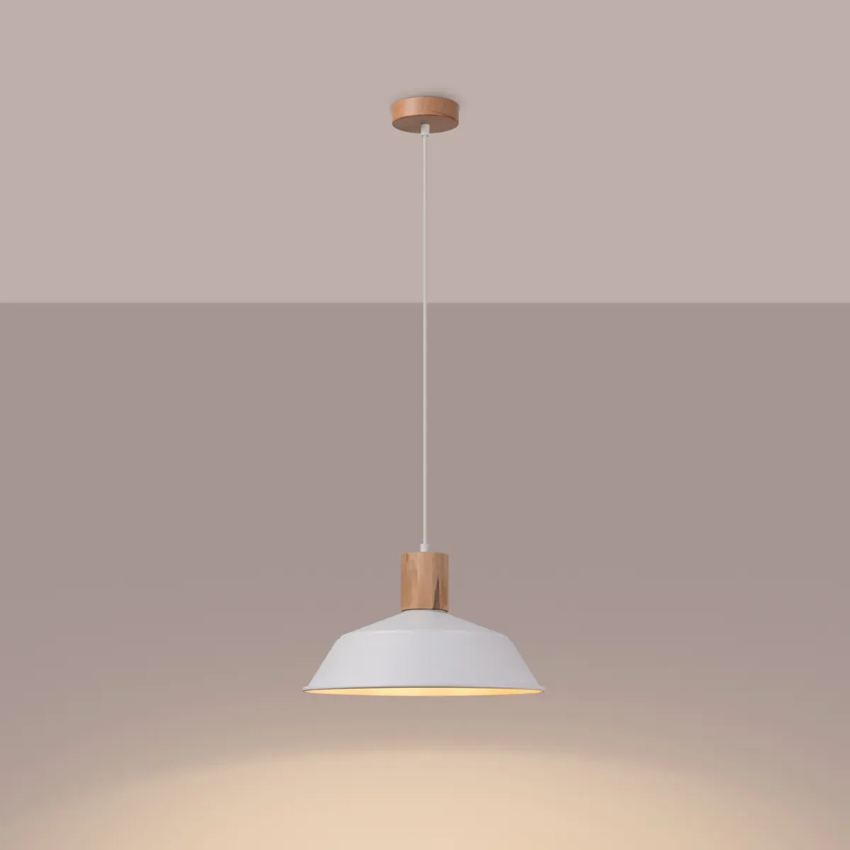 Illustration numéro 3 du produit Lampe suspendue acier blanc H 120 cm