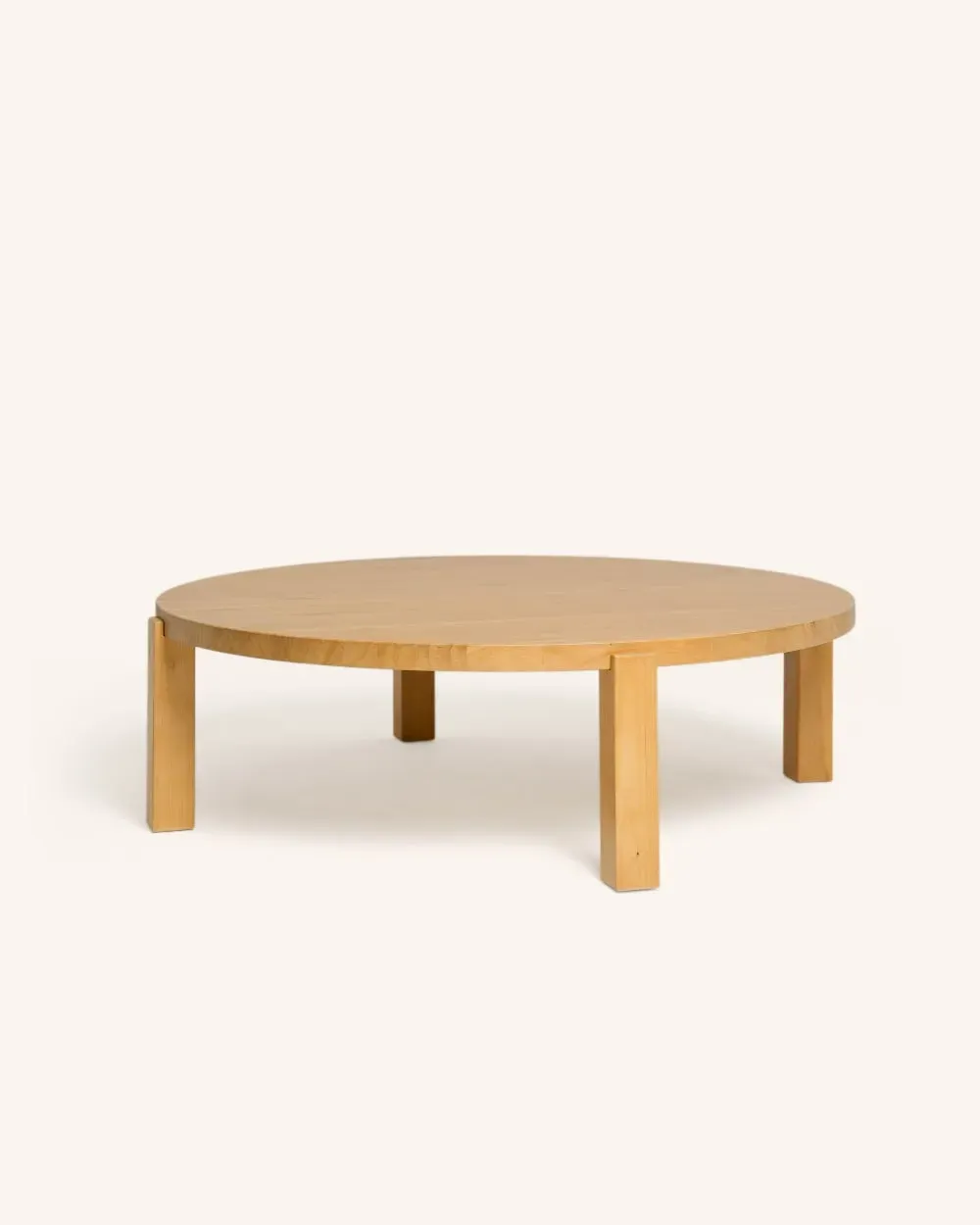 Illustration numéro 3 du produit Table basse circulaire couleur marron clair, 120x35 cm