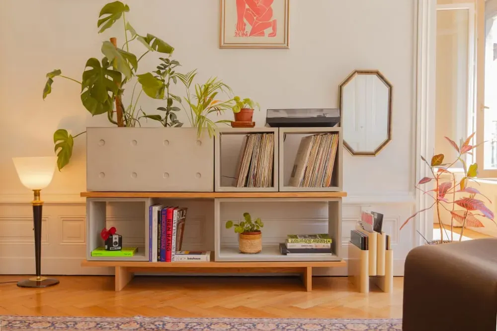 Illustration numéro 3 du produit Étagère en plaqué chêne marron - 154,5x42cm