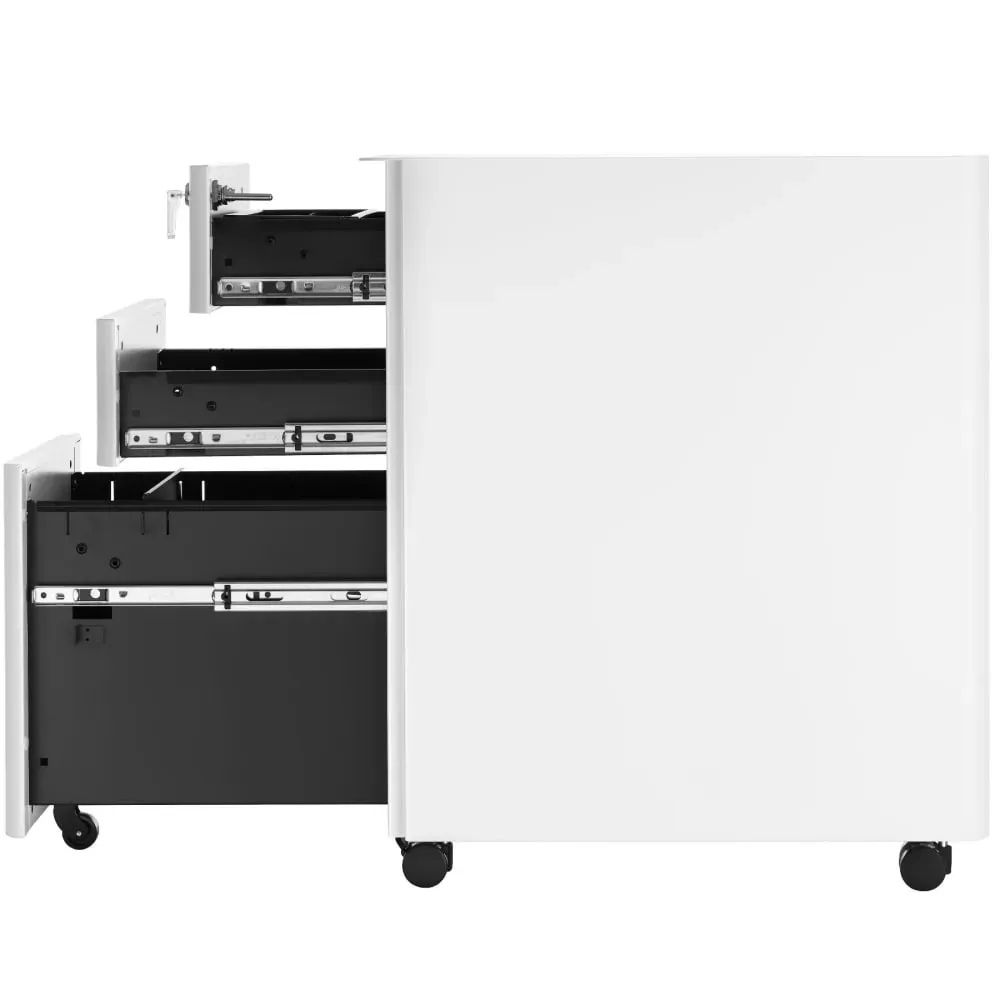 Illustration numéro 3 du produit Caisson de bureau à roulettes 2 tiroirs et 1 dossiers suspendus blanc