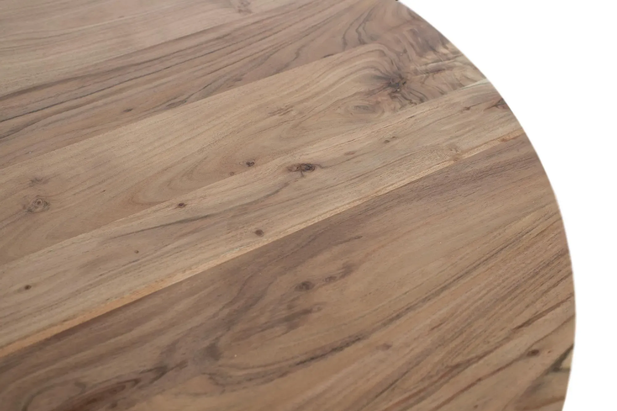 Illustration numéro 3 du produit Table à manger ronde en manguier et métal diamètre 116cm