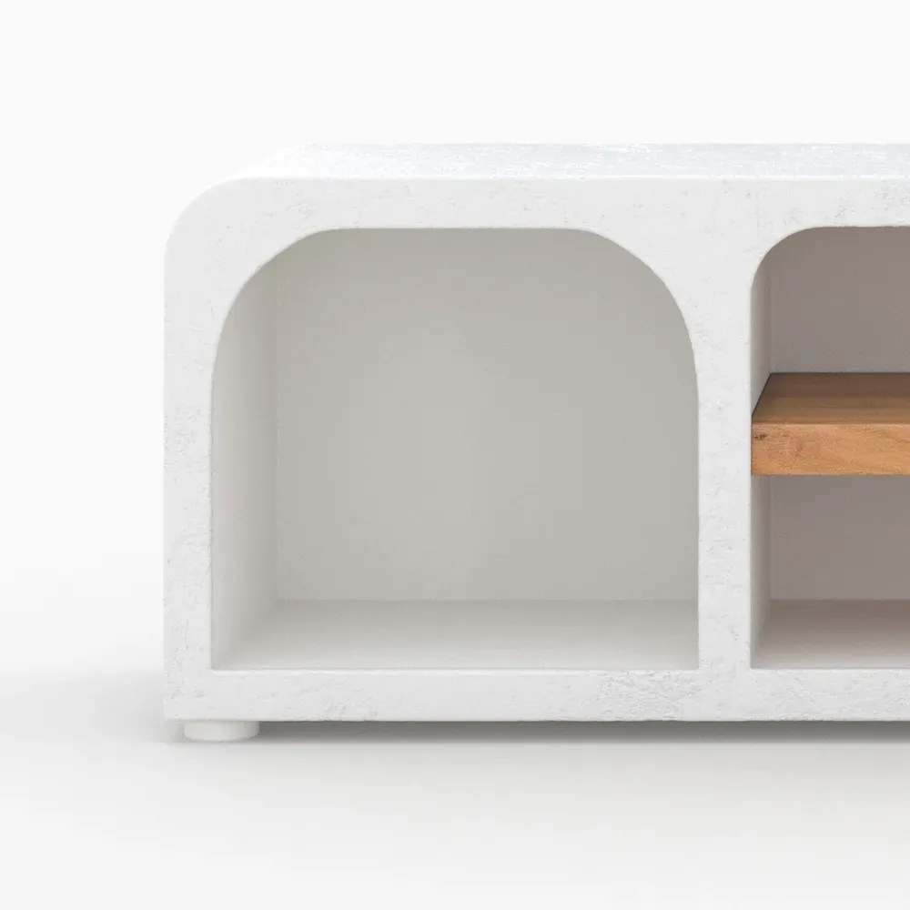 Illustration numéro 3 du produit Meuble TV en béton blanc cassé 140 cm