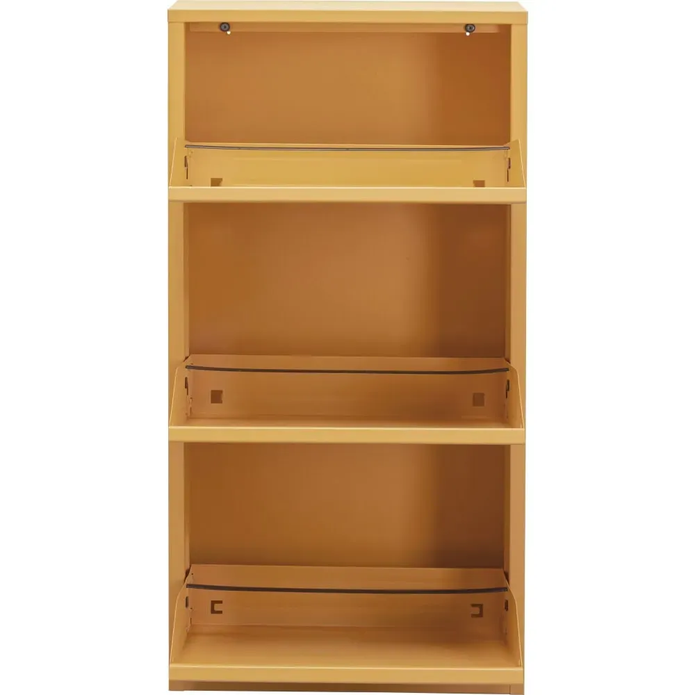 Illustration numéro 3 du produit Casier à chaussures 3 tiroirs en acier jaune