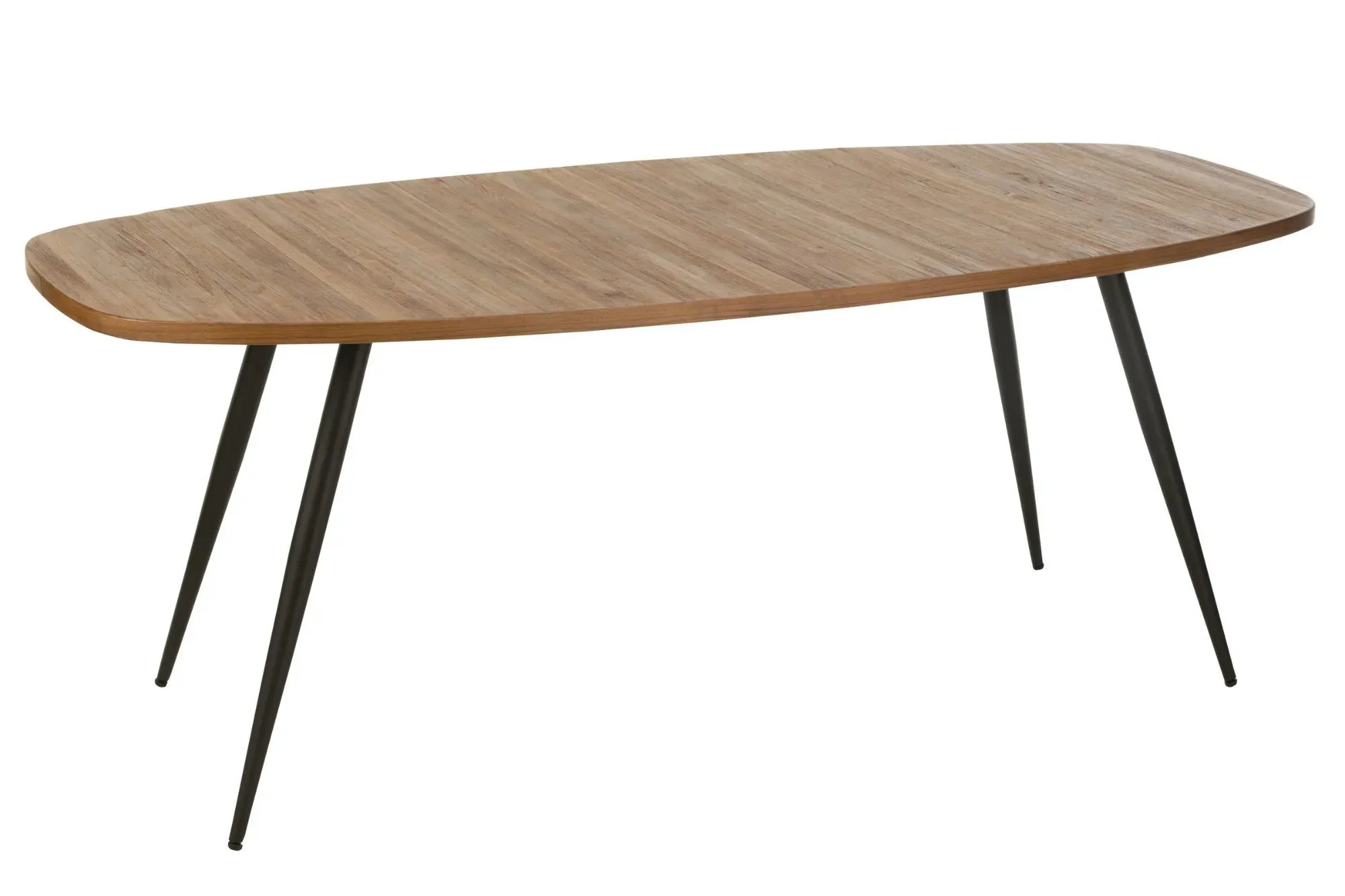 Illustration numéro 3 du produit Table ovale en teck recyclé brossé et en métal 6 places L200 marron