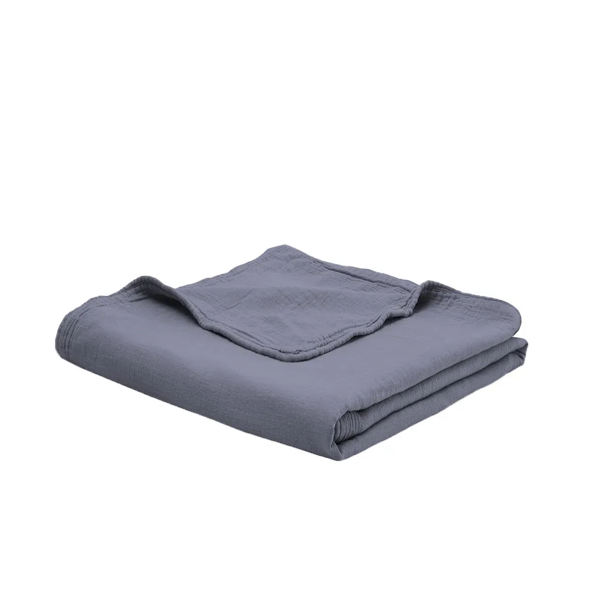 Illustration numéro 3 du produit Couvrelit gaze de coton  ardoise 240x260 cm