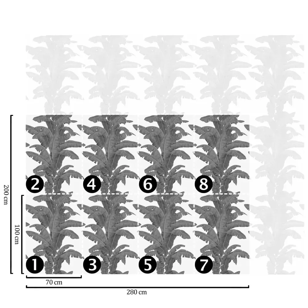 Illustration numéro 3 du produit Papier Peint Bananes,papier écologique fin,200x280cm,8 feuilles