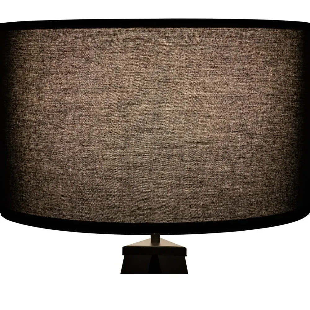 Illustration numéro 3 du produit Lampadaire abat-jour en tissu et trépied patins doux pour le sol noir
