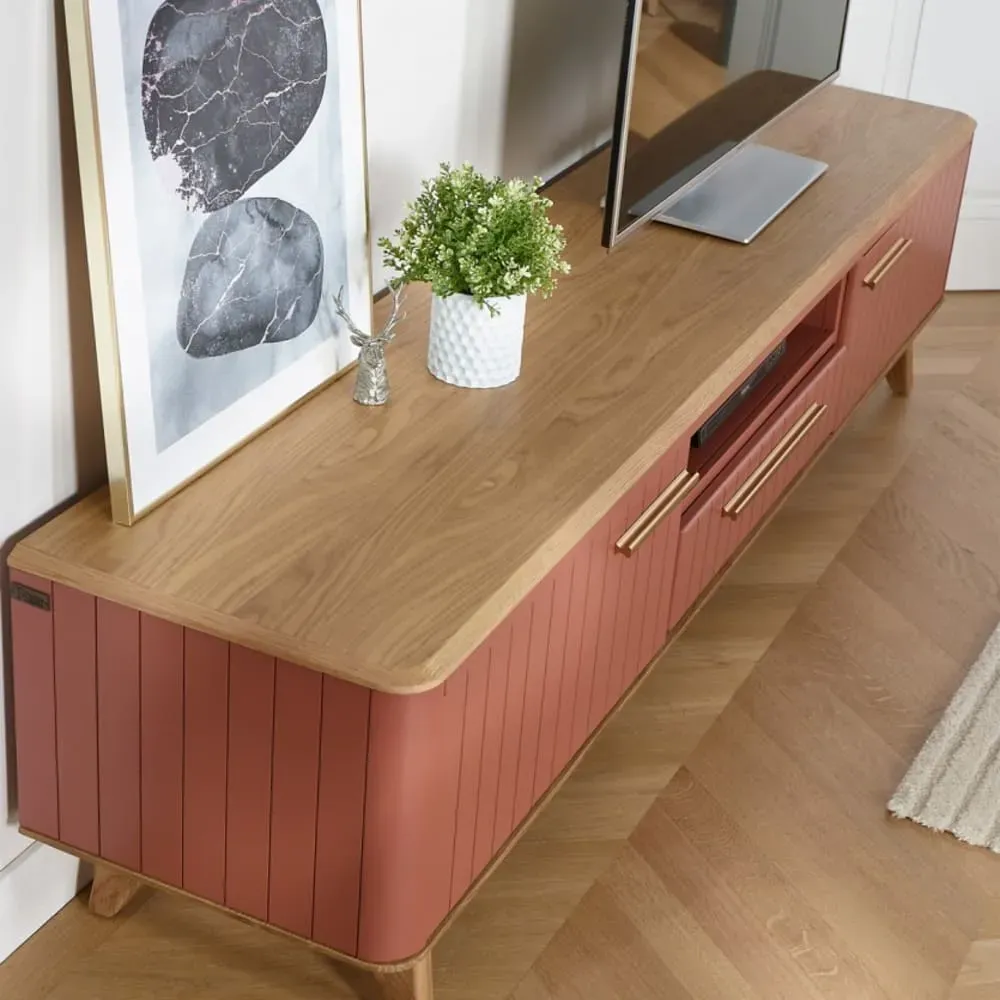 Illustration numéro 3 du produit Meuble TV en chêne rose