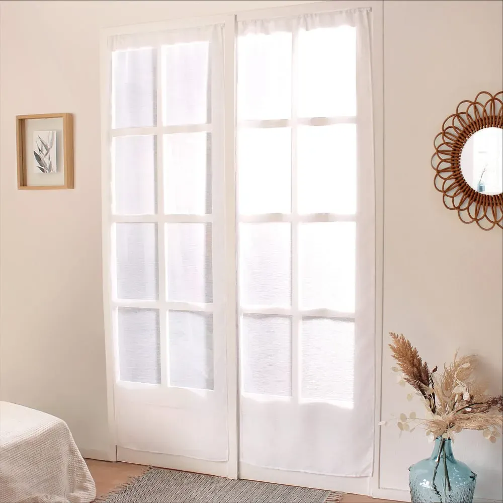 Illustration numéro 3 du produit Paire de vitrage blanc sablé 90x160cm