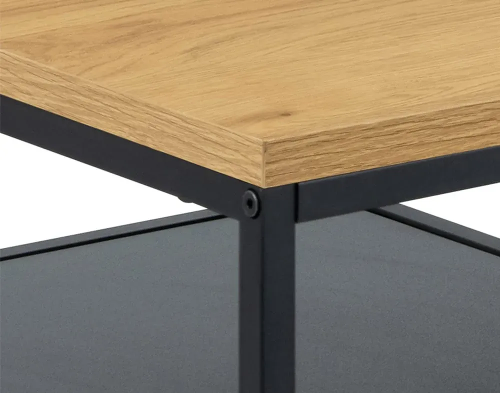 Illustration numéro 3 du produit Table basse style industriel 90 cm bois / noir