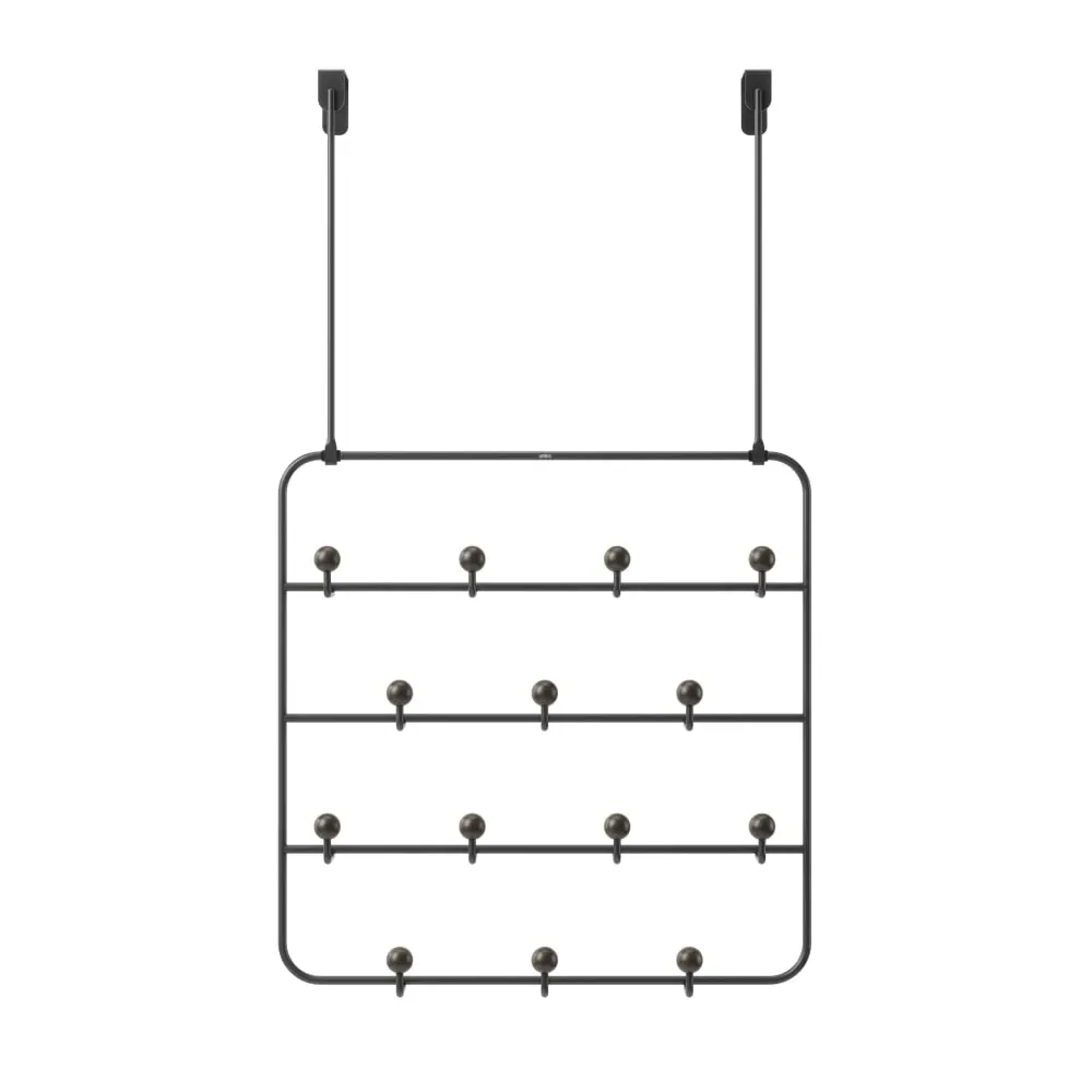 Illustration numéro 3 du produit Organiseur fixation murale ou dessus de porte en métal noir