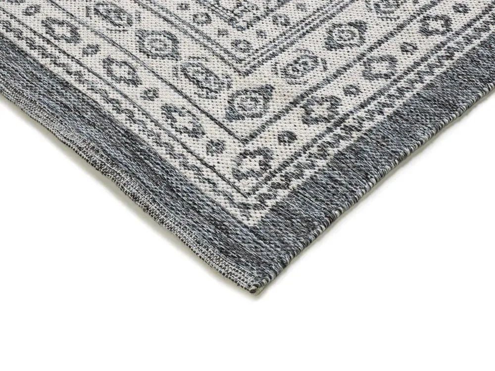 Illustration numéro 3 du produit Tapis en coton ethnique bleu/blanc  80x120 cm