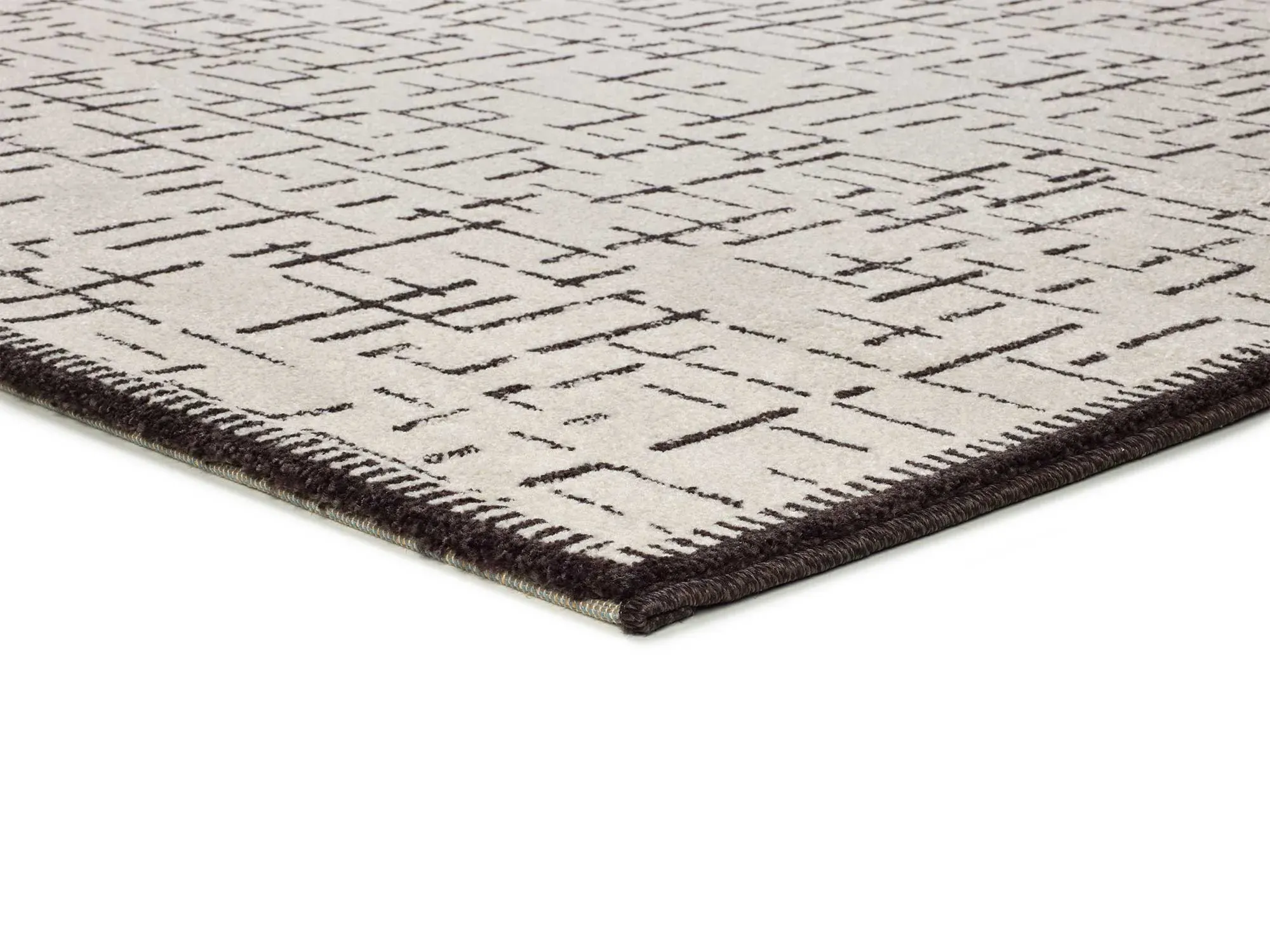 Illustration numéro 3 du produit Tapis géométrique blanc/noir 133x190 cm