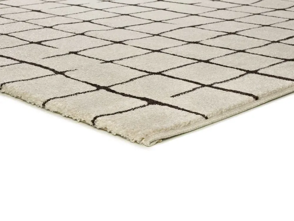 Illustration numéro 3 du produit Tapis à carreaux blanc/noir 133x190 cm