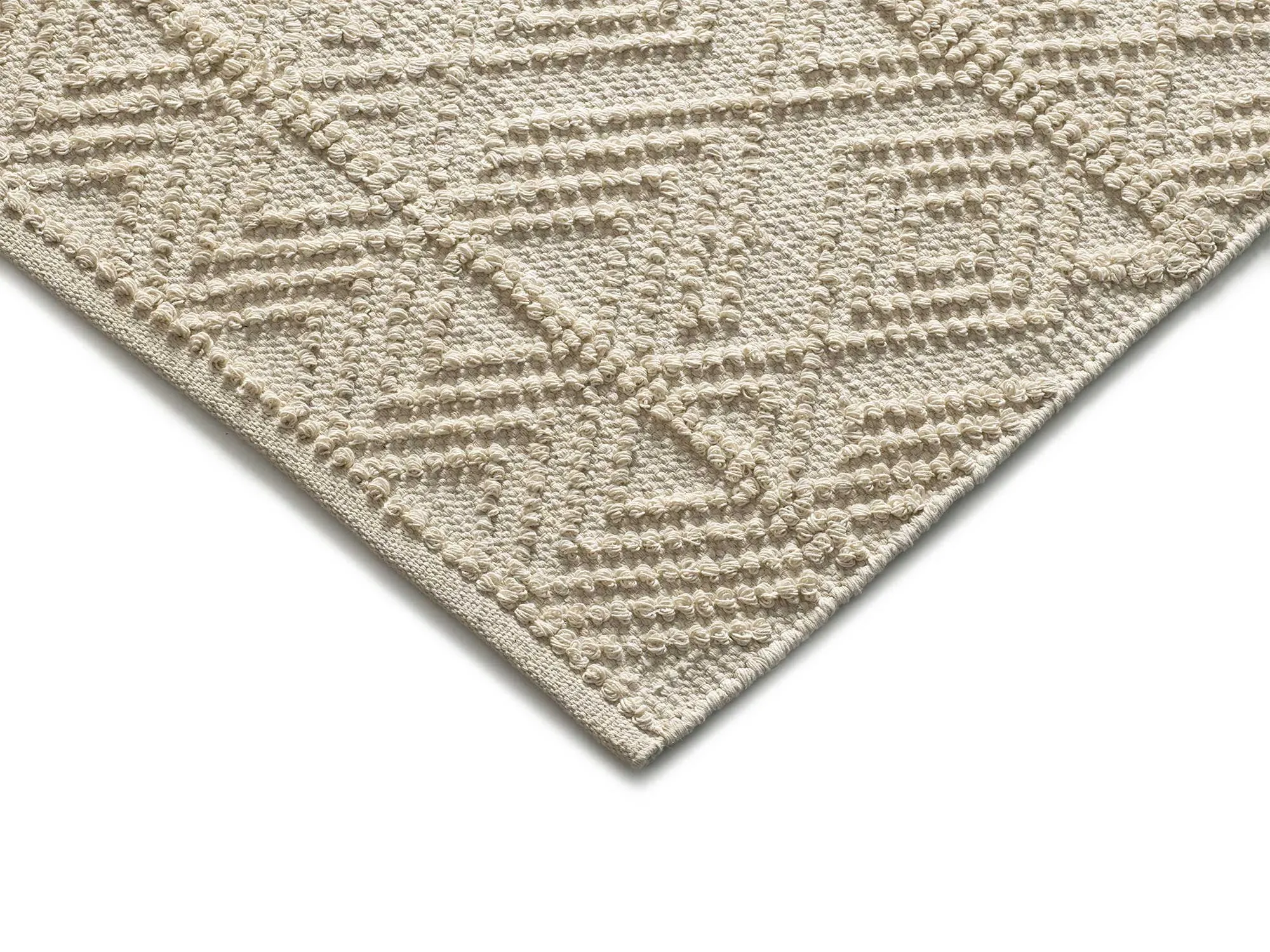 Illustration numéro 3 du produit Tapis coton à relief lavable crème 120x170 cm