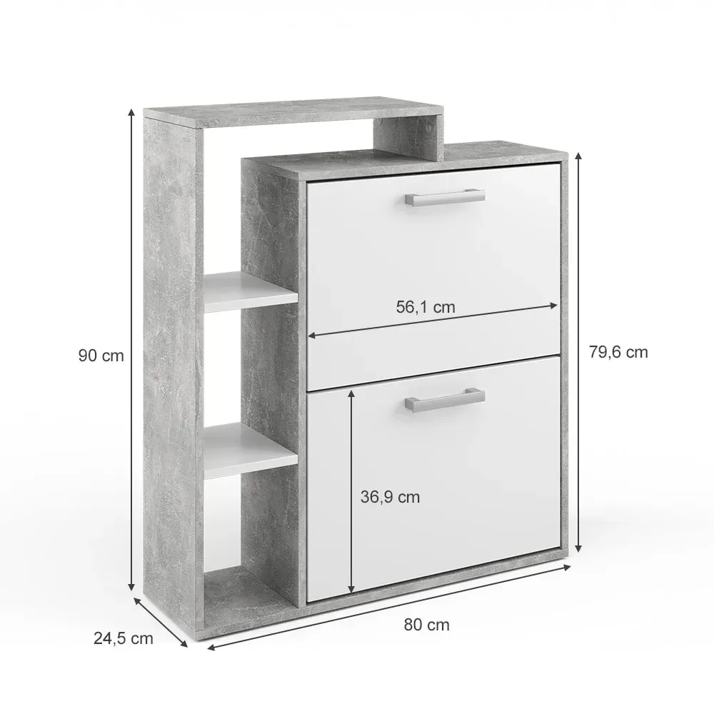 Illustration numéro 3 du produit Meuble à chaussures, Béton 80 x 90cm