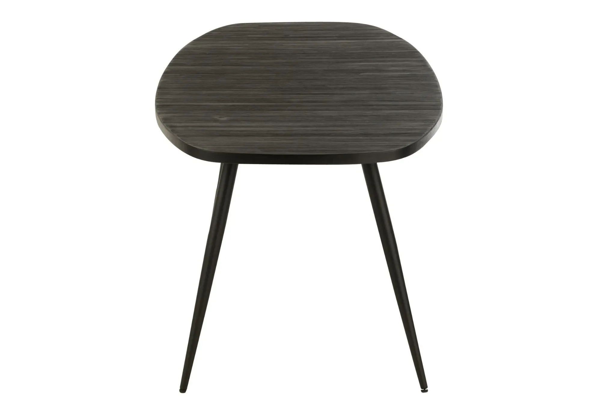 Illustration numéro 3 du produit Table ovale en teck recyclé brossé et en métal 6 places L200 noir