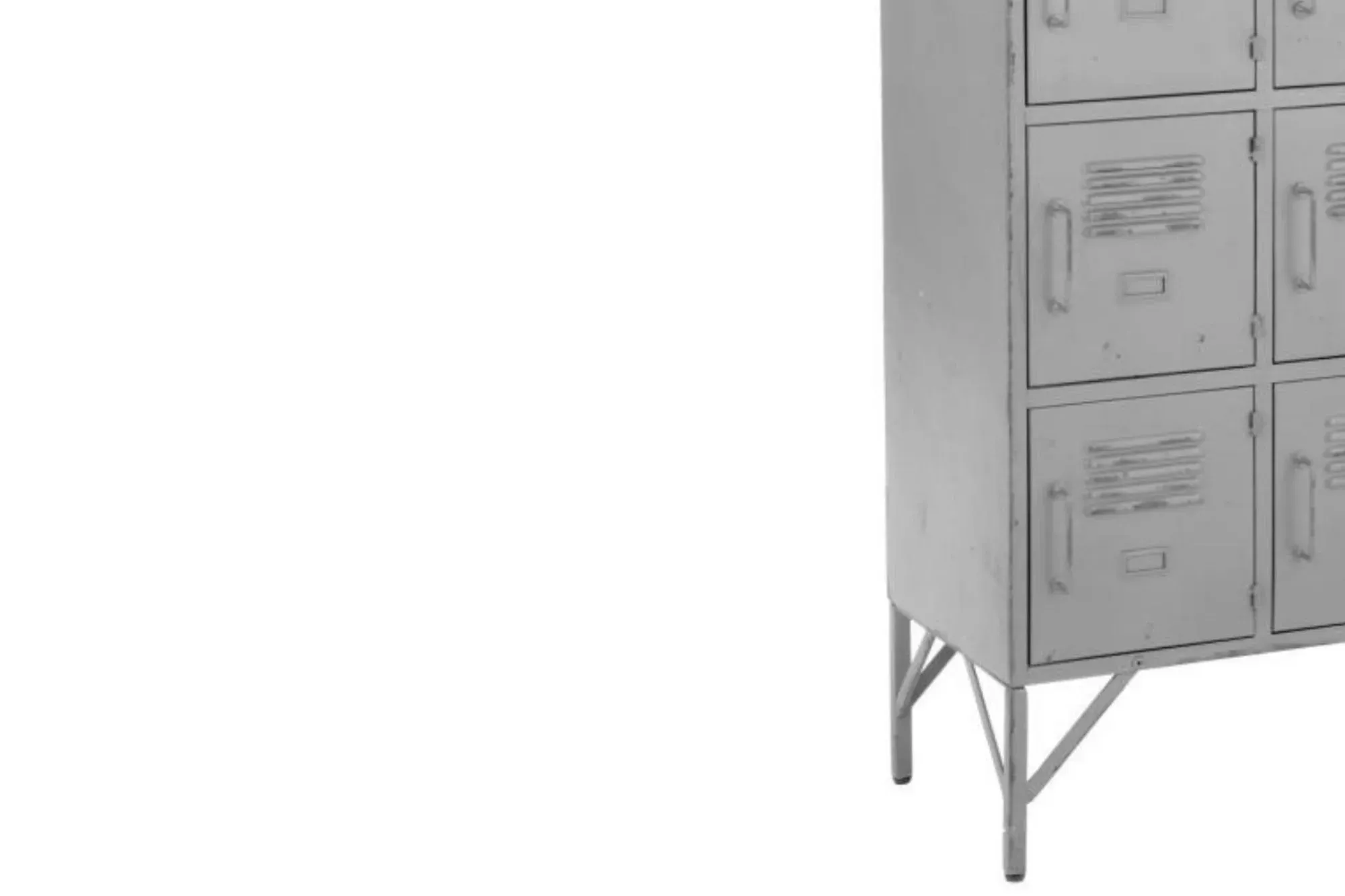 Illustration numéro 3 du produit Buffet armoire industrielle 9 casiers en métal gris