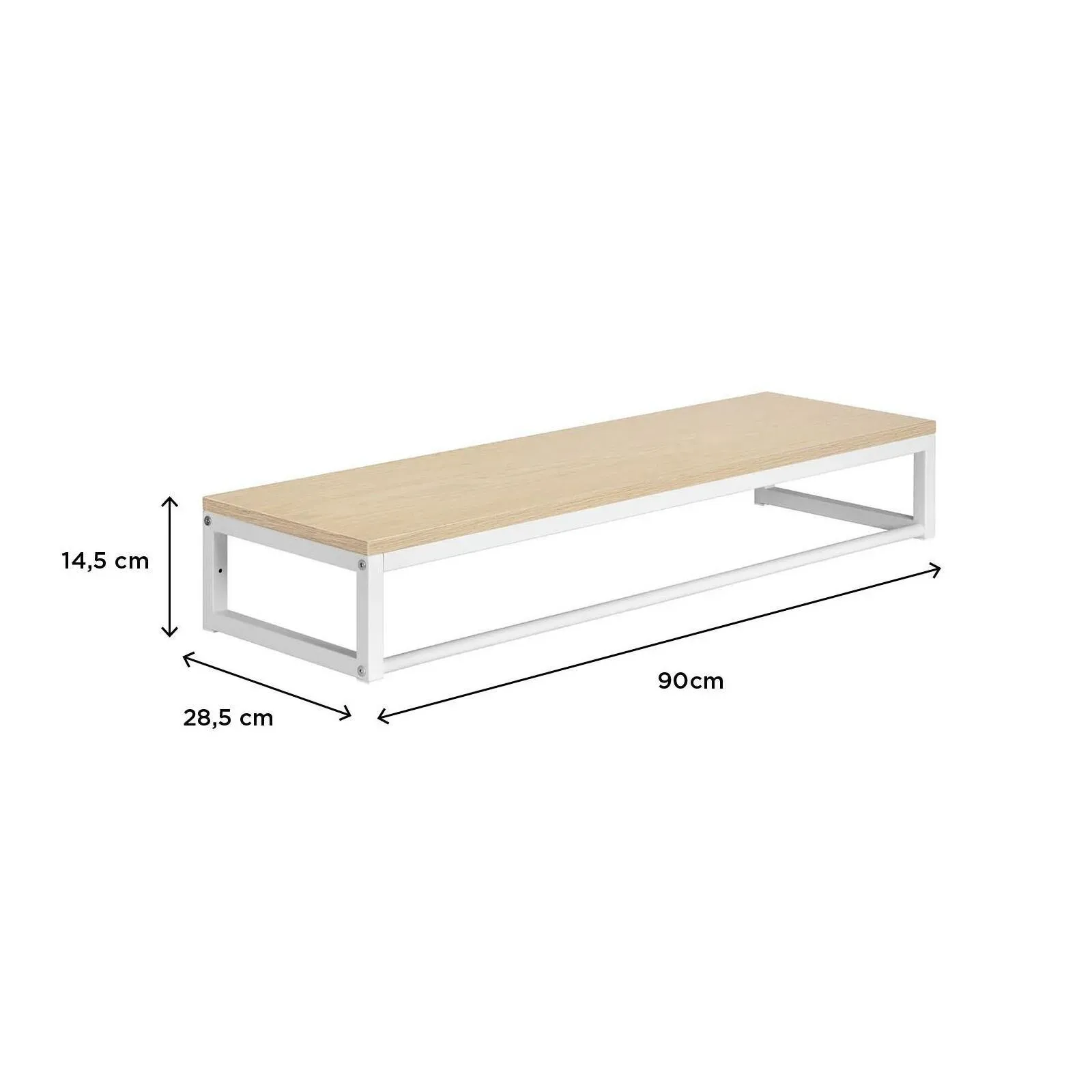 Illustration numéro 3 du produit Penderie étagère murale bois et métal blanc