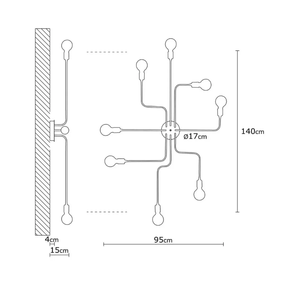 Illustration numéro 3 du produit Suspension noire en métal