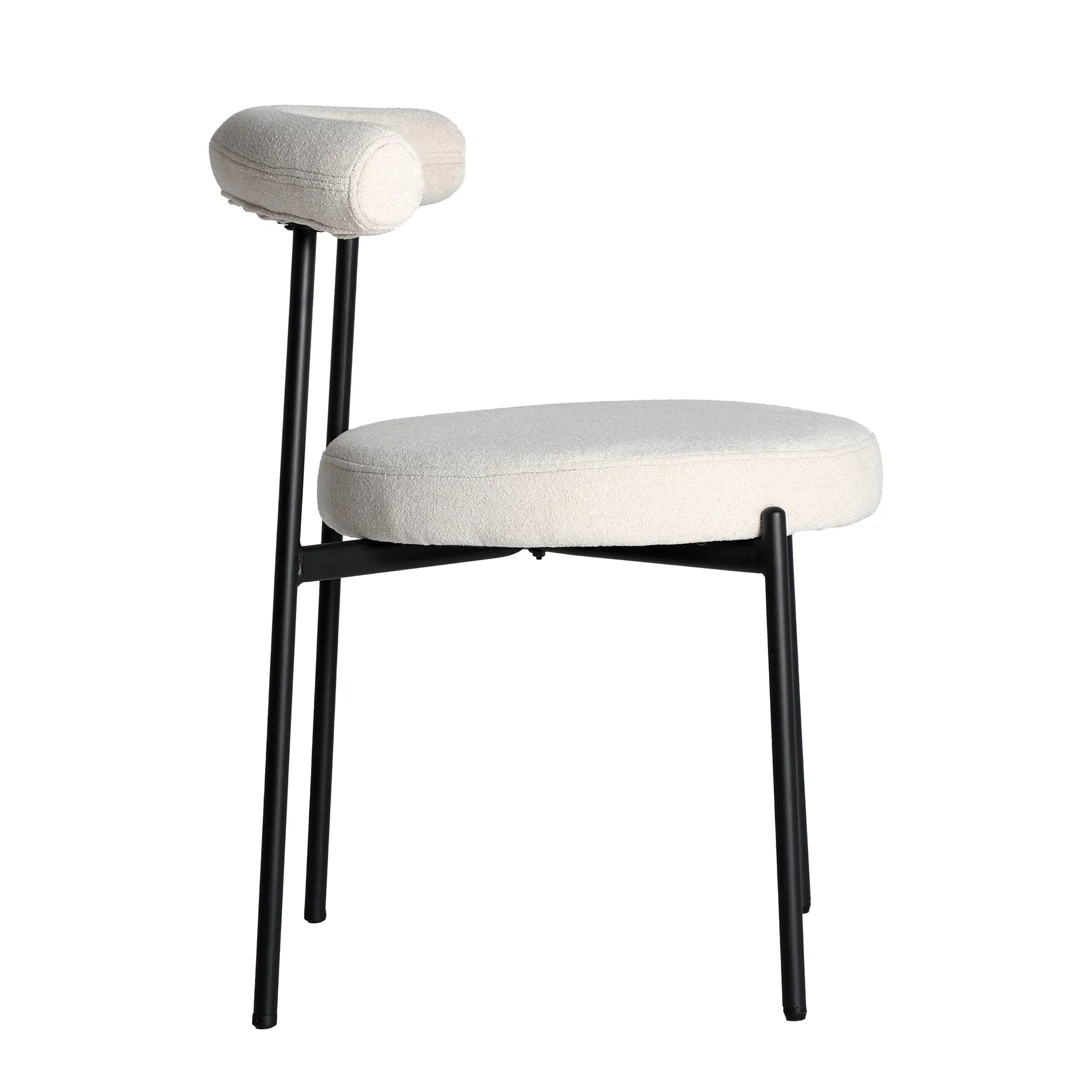 Illustration numéro 3 du produit Chaise en polyester blanc cassé 55x56x76 cm - lot de 2