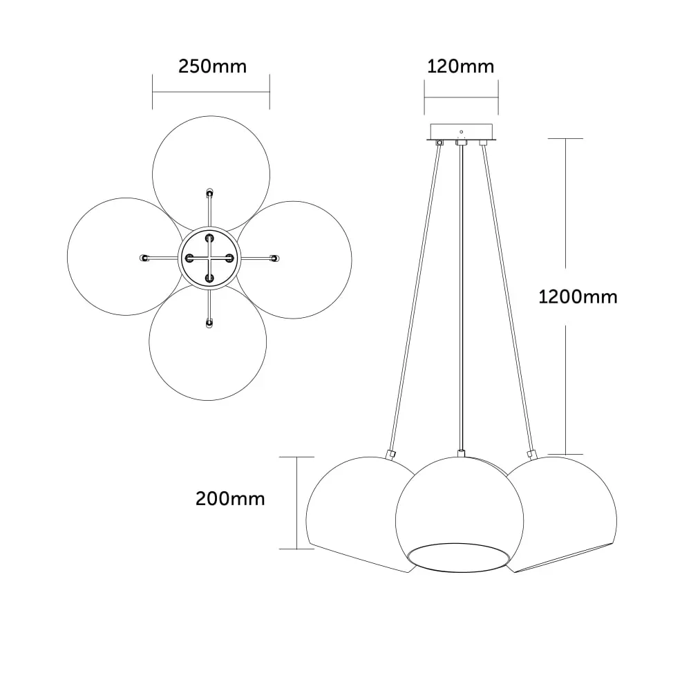 Illustration numéro 3 du produit Suspension en métal gris et blanc interne E27