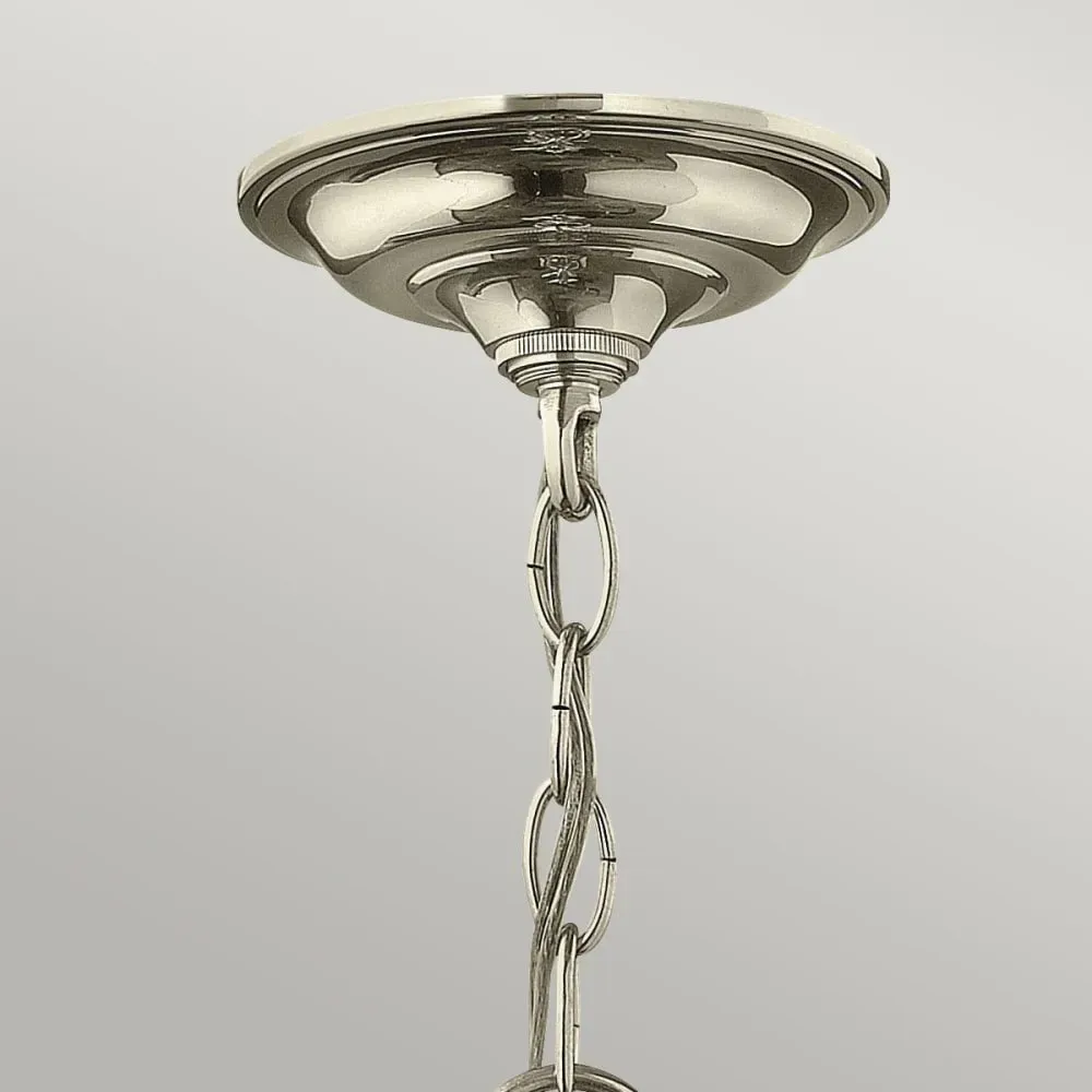 Illustration numéro 3 du produit Suspension en métal et verre transparent nickel poli