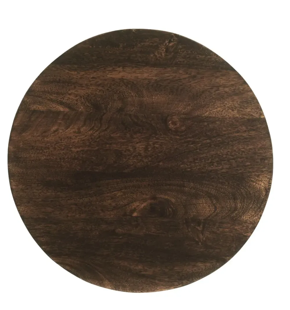 Illustration numéro 3 du produit Table basse ronde D.50 cm en Manguier massif teinté noyer