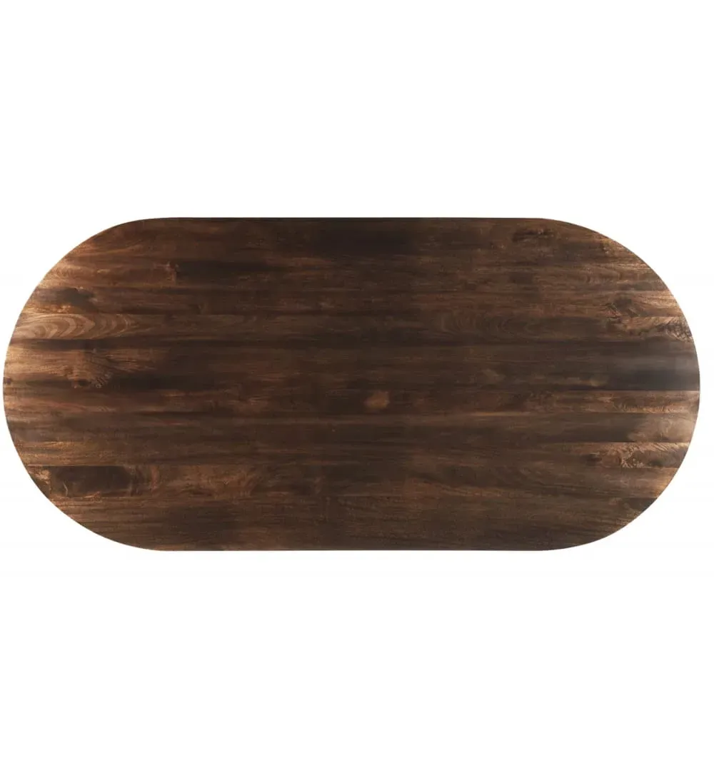 Illustration numéro 3 du produit Table à manger Ovale 6/8 personnes L.200, Manguier teinté noyer