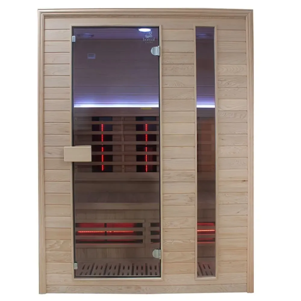 Illustration numéro 3 du produit Sauna infrarouge pour 3 personnes en bois 150x100x200 cm