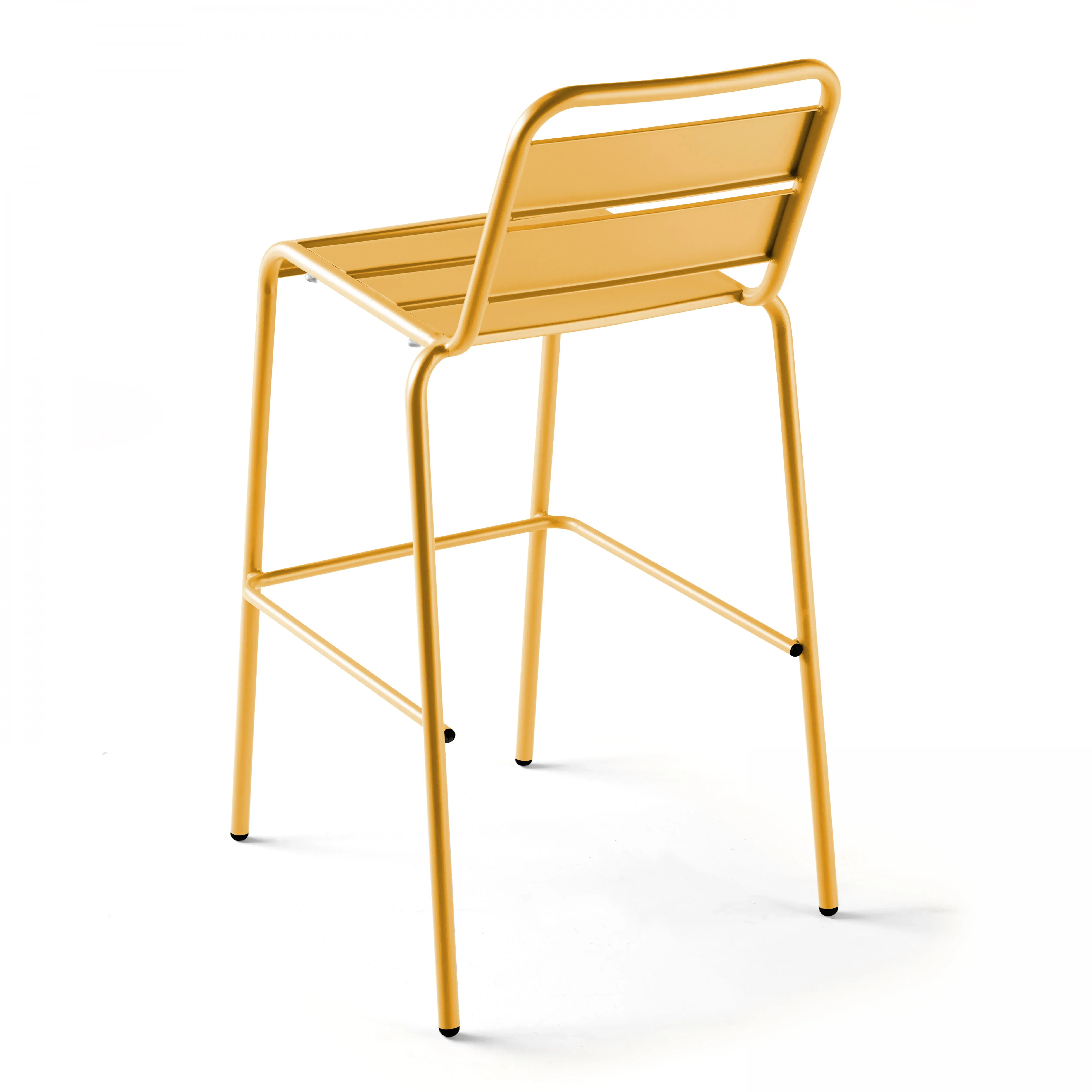 Illustration numéro 3 du produit Chaise haute en métal jaune