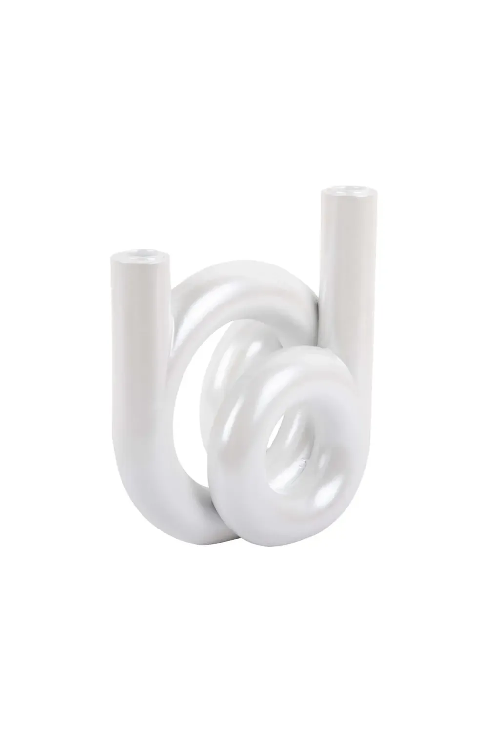 Illustration numéro 3 du produit Bougeoir polyrésine blanc 18x12x20cm