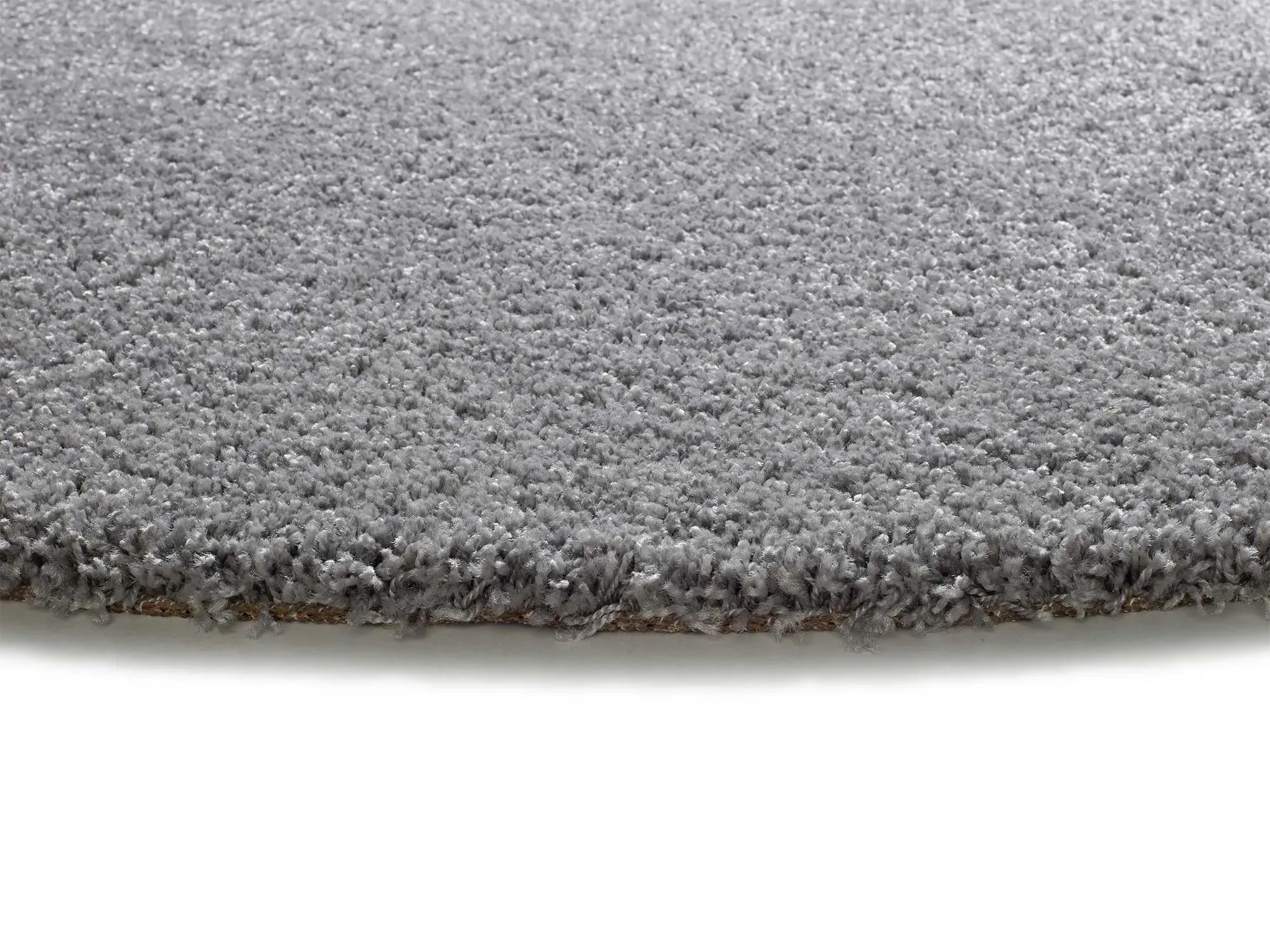 Illustration numéro 3 du produit Tapis rond shaggy argent  130x130 cm